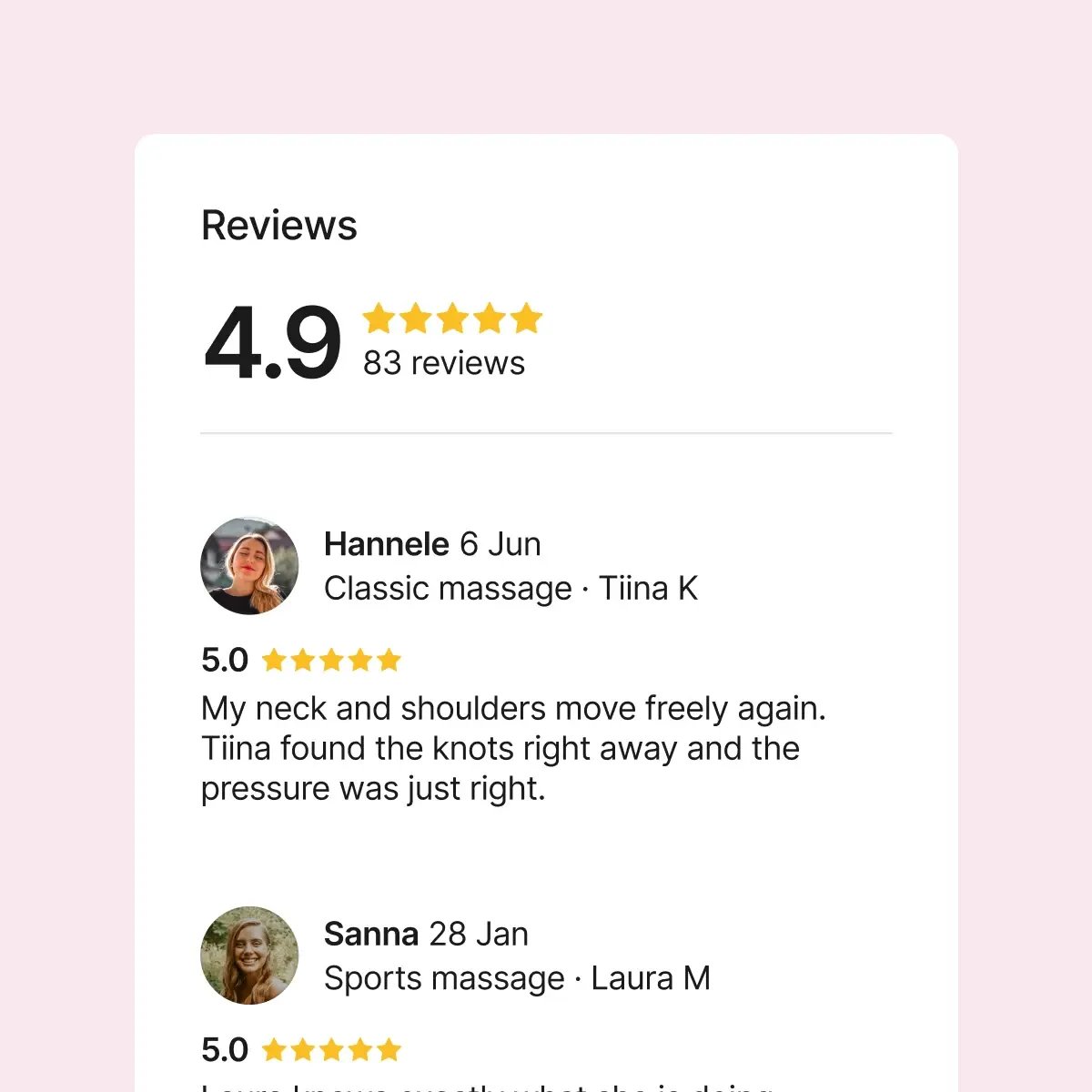 Customer reviews