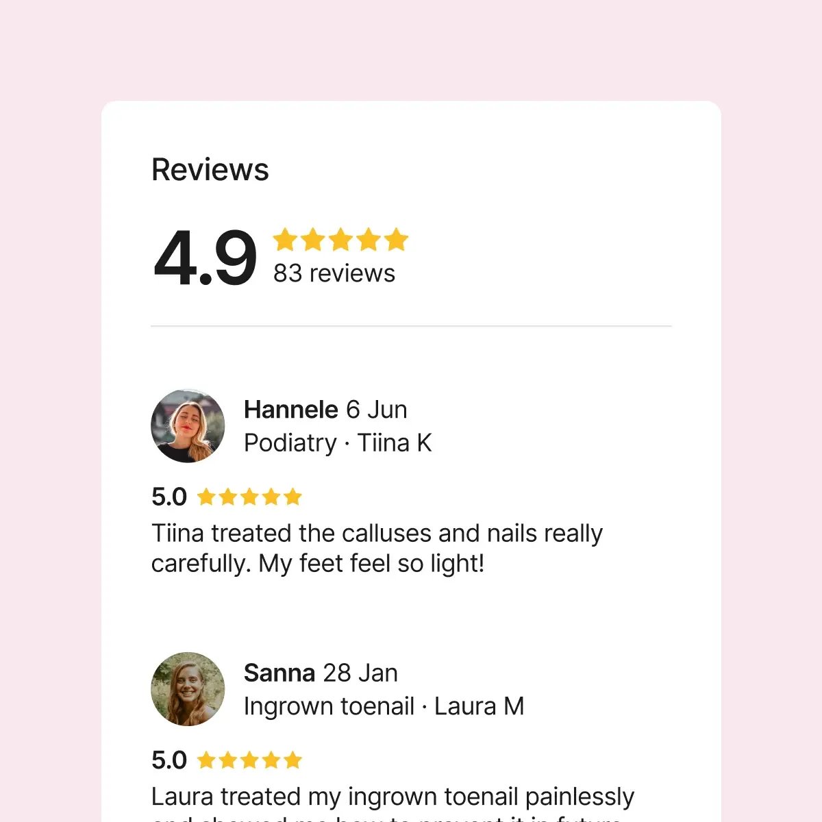 Customer reviews