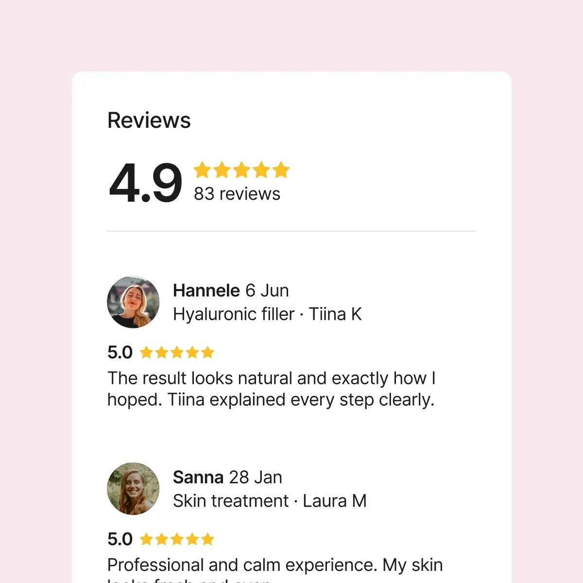 Customer reviews